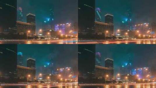 8K北京国贸CDB雨夜 延时摄影高清在线视频素材下载