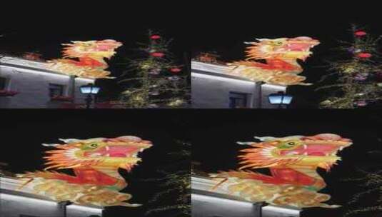 龙年春节，龙头浮雕造型灯特写，4k运镜高清在线视频素材下载