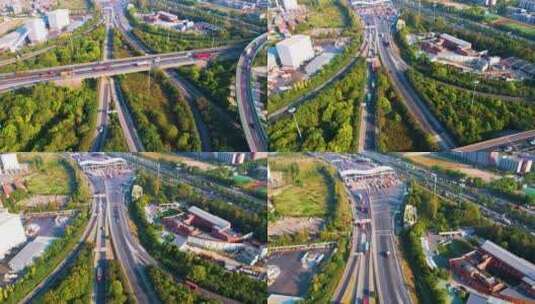 杭州钱塘新区下沙立交桥延时风景视频素材高清在线视频素材下载