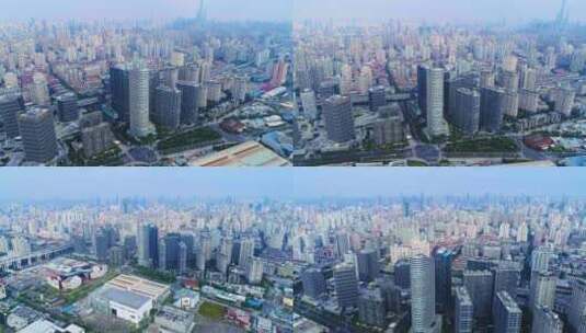 4K上海城市写字楼航拍高清在线视频素材下载