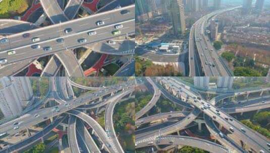 上海黄浦区延安东路立交桥车流延时风景视频高清在线视频素材下载