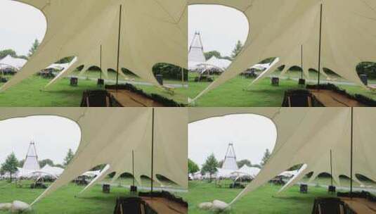 夏天户外大型露营基地高清在线视频素材下载