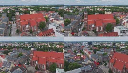 德国科特布斯圣尼古拉福音派上层教堂鸟瞰图高清在线视频素材下载