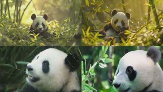 可爱大熊猫合集高清在线视频素材下载