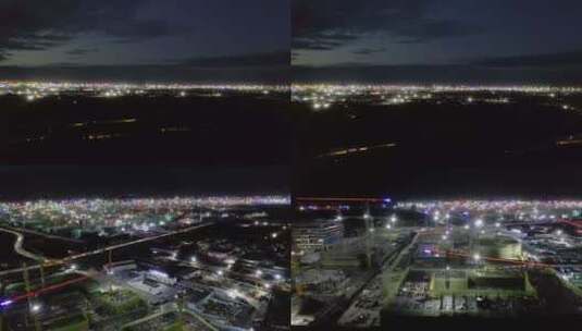 雄安新区建设工地夜景航拍高清在线视频素材下载