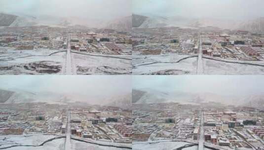 甘孜州石渠县冬季雪景全景2高清在线视频素材下载