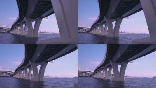 跨海大桥 桥梁 立交 海面 基建高清在线视频素材下载