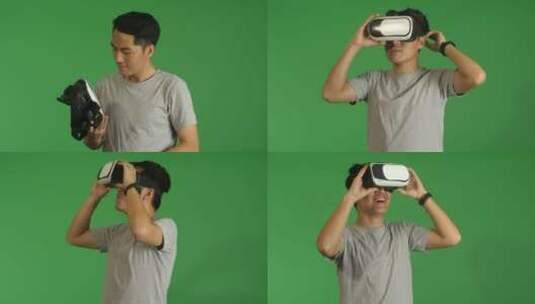 玩虚拟眼镜的男孩高清在线视频素材下载