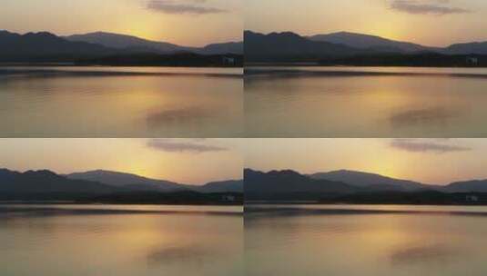 武汉木兰湖黄昏航拍709高清在线视频素材下载