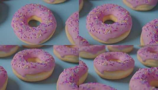 粉色的甜甜圈高清在线视频素材下载