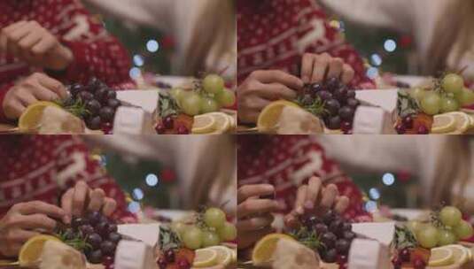 圣诞食物的特写镜头高清在线视频素材下载