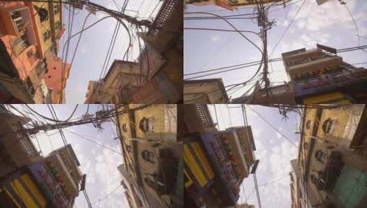 印度街上的电缆线高清在线视频素材下载