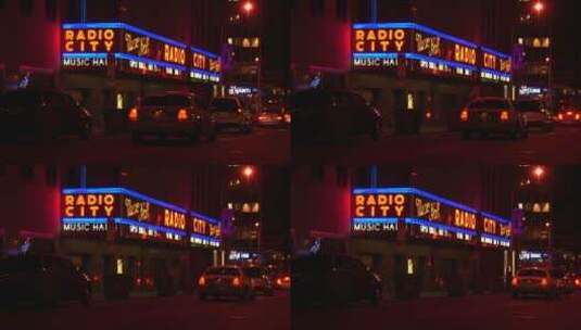 夜晚的城市音乐厅高清在线视频素材下载