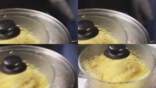 蒸土豆碾碎过筛制作土豆泥高清在线视频素材下载