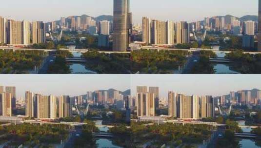 广东省广州市南沙区城市风光航拍高清在线视频素材下载
