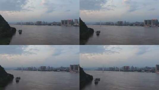 湖北宜昌城市江景桥梁航拍709高清在线视频素材下载