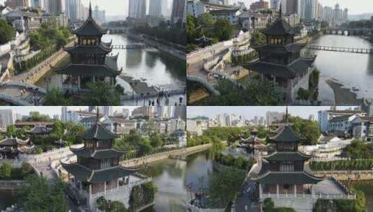 航拍贵州贵阳城市地标建筑高清在线视频素材下载