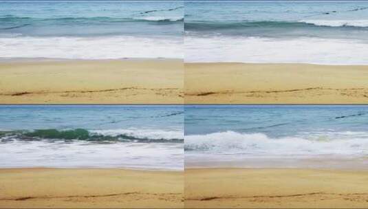 大海海浪拍打礁石沙滩竖屏航拍高清在线视频素材下载