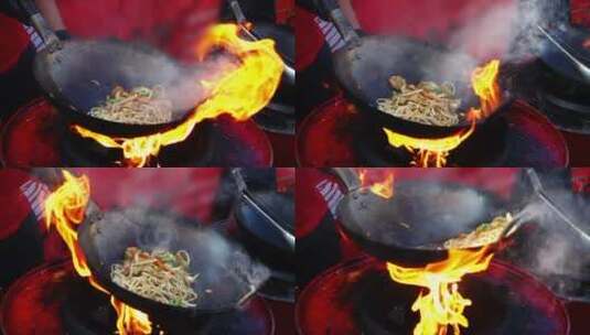 烹调亚洲食物高清在线视频素材下载