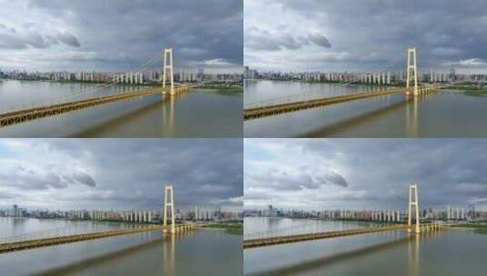 航拍武汉杨泗港大桥高清在线视频素材下载