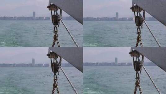 渔船吊车航行高清在线视频素材下载