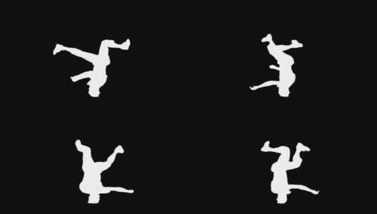 男性舞蹈动作剪影高清在线视频素材下载