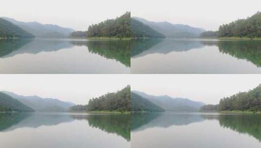 4k自然山边湖景倒影航拍高清在线视频素材下载