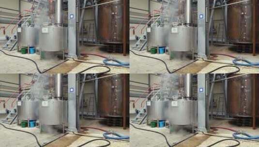酒精蒸馏工业生产设备高清在线视频素材下载
