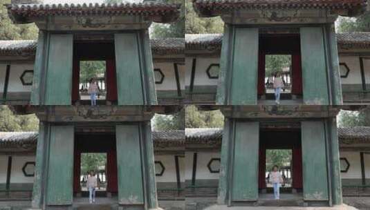 游览北京颐和园的中国女孩高清在线视频素材下载