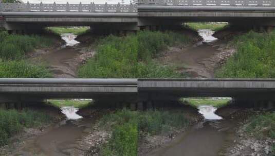 缺水干裂干涸土地裂开河道干枯4K航拍高清在线视频素材下载
