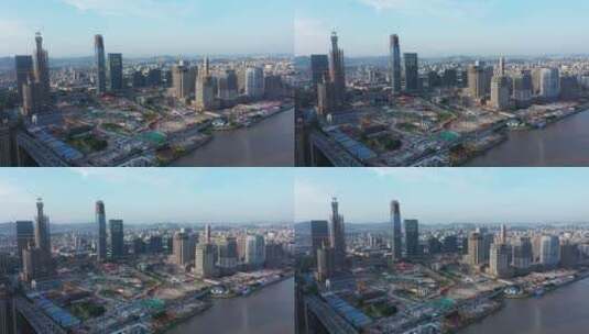 航拍广州金融城高清在线视频素材下载