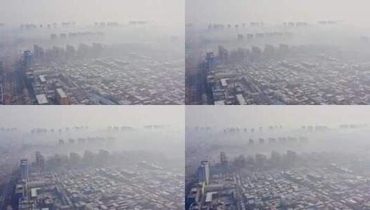 城市平流雾4K航拍高清在线视频素材下载