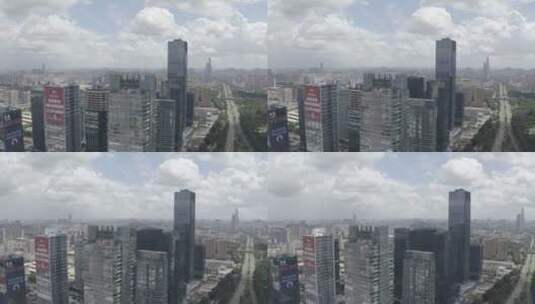东莞南城CBD城市建筑高楼商圈航拍视频高清在线视频素材下载