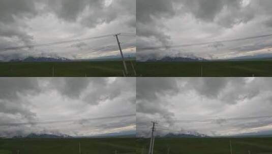 新疆草原天空行车风景视频素材高清在线视频素材下载
