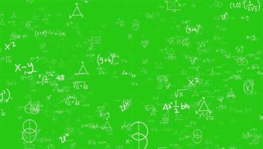 数学公式飞来屏幕绿布绿幕素材高清在线视频素材下载