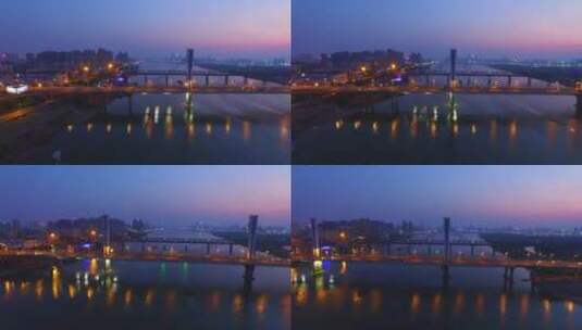 南昌赣江风光城市景观桥高清在线视频素材下载