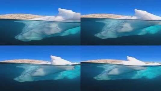 冰山融化在海平面上，治愈系风景高清在线视频素材下载