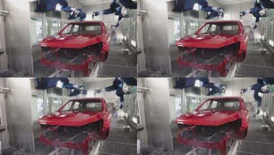 工厂汽车喷漆高清在线视频素材下载