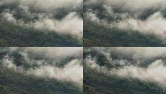 航拍喀纳斯湖云海云雾高清在线视频素材下载