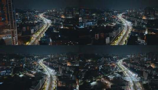 夜景视频深圳龙岗夜晚亮丽的道路汽车视频高清在线视频素材下载