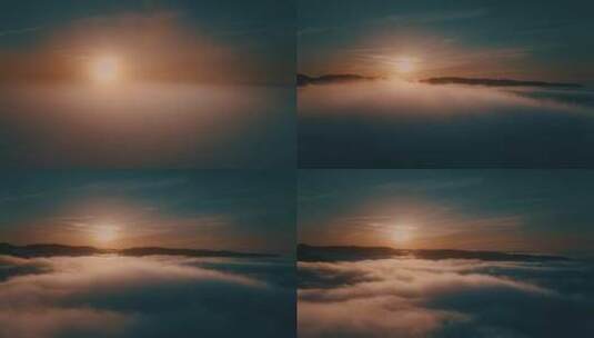 云雾缭绕的山林日出景观 高清在线视频素材下载
