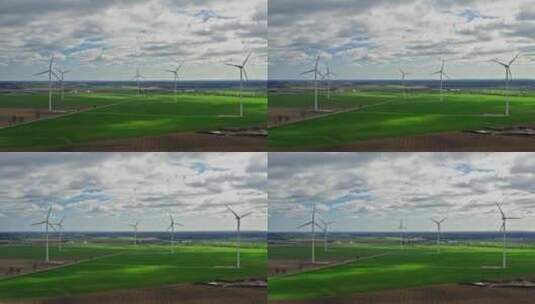 可再生能源-风车农场高清在线视频素材下载