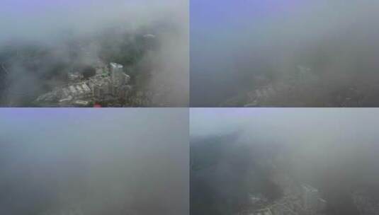 云雾下的城市高清在线视频素材下载