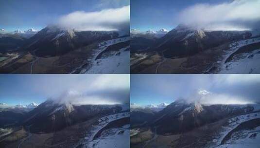 西藏 派墨公路 雪山 山峦 航拍高清在线视频素材下载