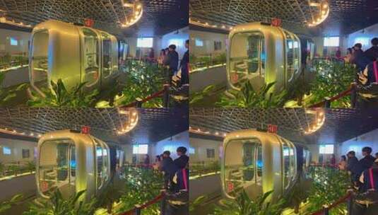 上海外滩观光隧道地铁站隧道霓虹灯观光隧道高清在线视频素材下载