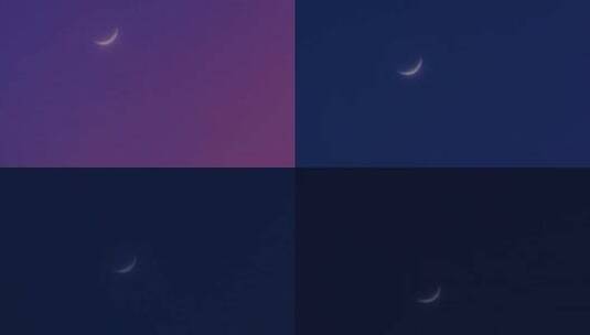 唯美夜空月亮弯月落下延时视频素材高清在线视频素材下载