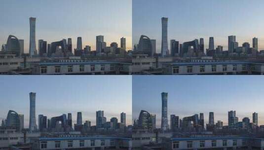 北京地标建筑日转夜城市灯光延时摄影高清在线视频素材下载