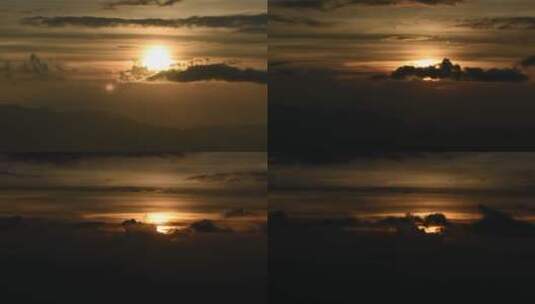 山脉金色日落的延时拍摄高清在线视频素材下载
