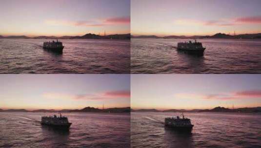 香港维多利亚港小船航行高清在线视频素材下载