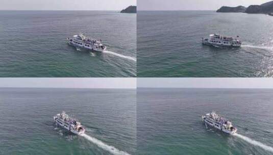 蓝色大海海上航行的游艇高清在线视频素材下载